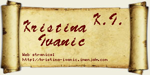 Kristina Ivanić vizit kartica